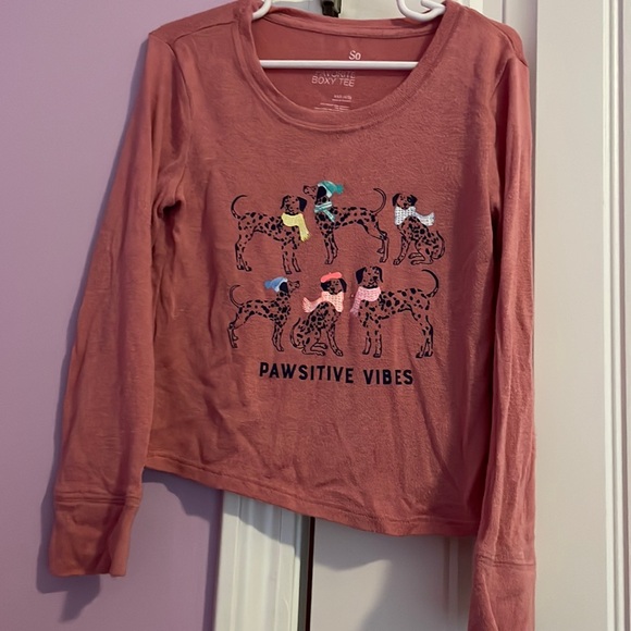 girls postive vibes high low sweater size 4/5 - Picture 1 of 3